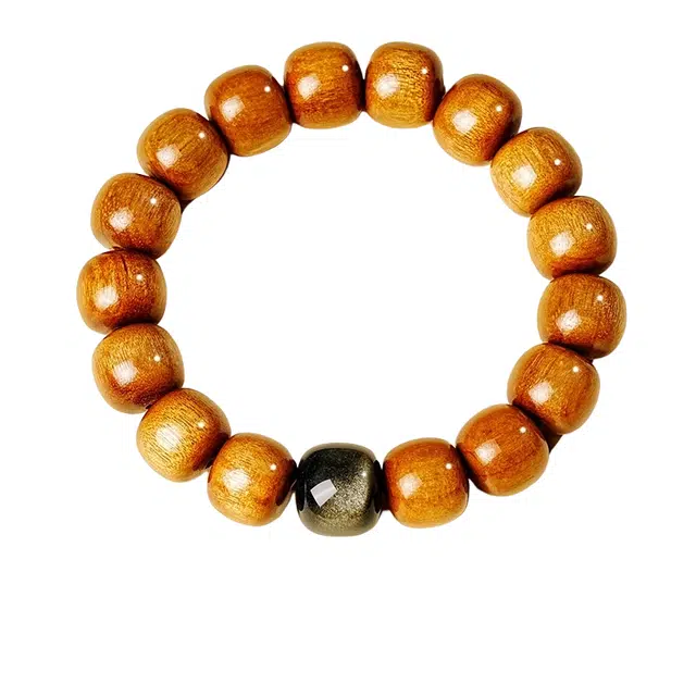 茂琼 新中式国潮古风转运珠文玩念珠盘玩冷门文玩民族风经典复古典雅禅意文雅气质文玩念珠#好运 楠木 手串 男款