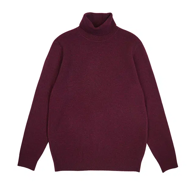 比利斯山羊 精纺高领纯色加厚长袖保暖毛衣羊毛衫 男款