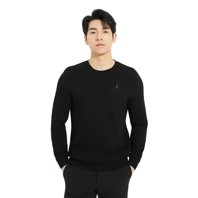 利郎 都市休闲肌理提花圆领质感时尚潮流秋季卫衣 男款