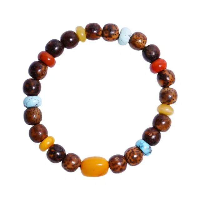 宣华意 【珍藏级】老陈籽玉化正月 民族风时尚百搭典雅大方文玩配饰全套高端#好运 星月菩提 手串 男女同款情侣款