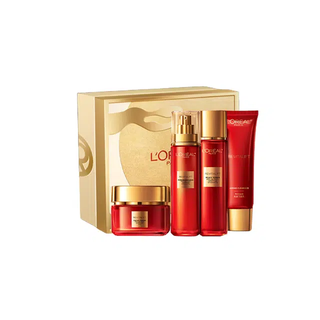 欧莱雅 复颜水乳霜洁面限定礼盒护肤套装 保湿滋润 四件套