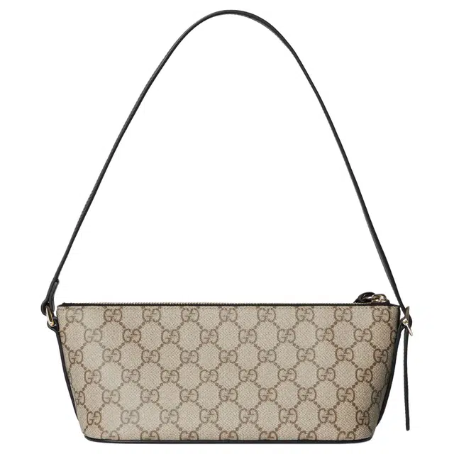 Gucci GG Emblem Small Shoulder Bag Black Brown