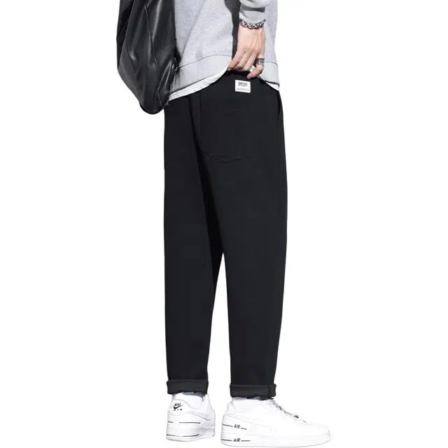 协协乐 轻商务百搭小西裤春秋季韩版潮流秋冬季宽松直筒锥形九分裤青少年运动通勤长裤休闲裤 男款