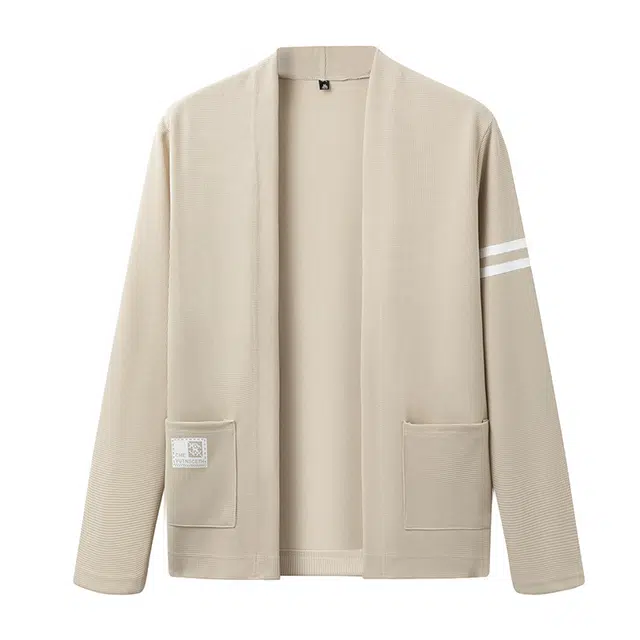 卡丹狄诺 休闲百搭简约真口袋外套上衣内搭外搭无扣长袖秋季针织衫 男女同款