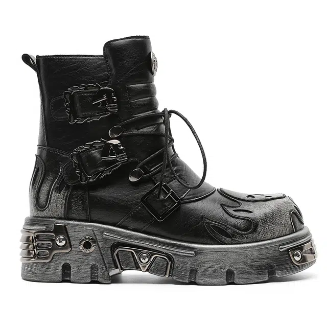 YEDANI Classic Skull Punk Boots