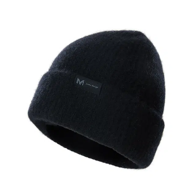 玖慕 大头围保暖护耳针织帽子 绵羊毛 绒线帽 男款