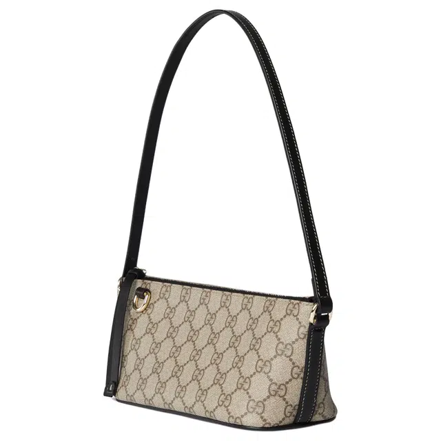 Gucci GG Emblem Small Shoulder Bag Black Brown