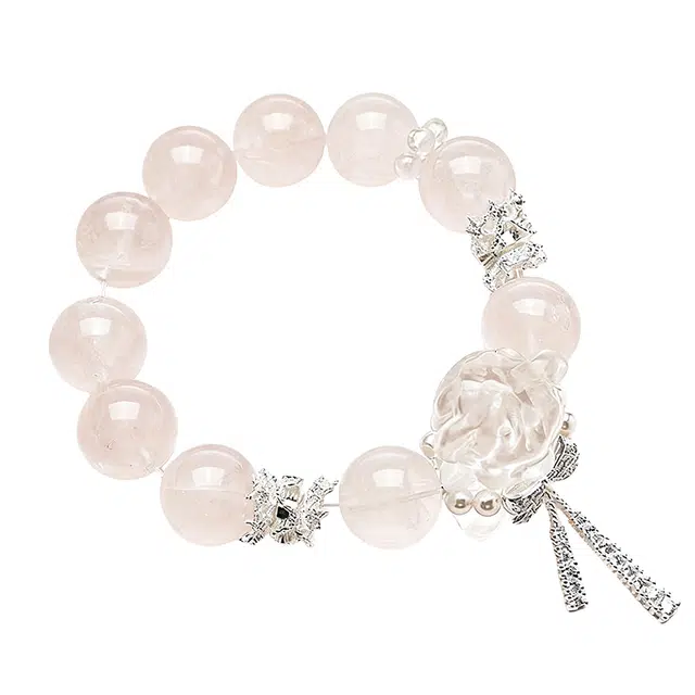 迈奇的礼物 梦幻粉 招财旺财转运新中式国潮文艺白月光清新甜美复古小众高级气质优雅百搭高颜值#好运天然 粉水晶 手串 男女同款情侣款