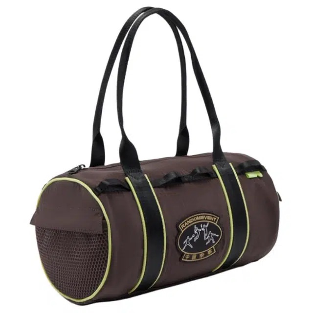 中国李宁 时尚潮流品牌徽标 涤纶 旅行包 男女同款情侣款 棕色