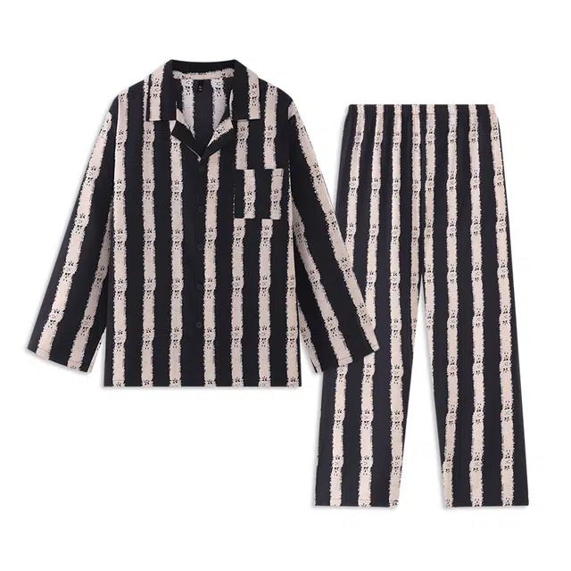 好福份 条纹风冰雪丝可外穿 男款