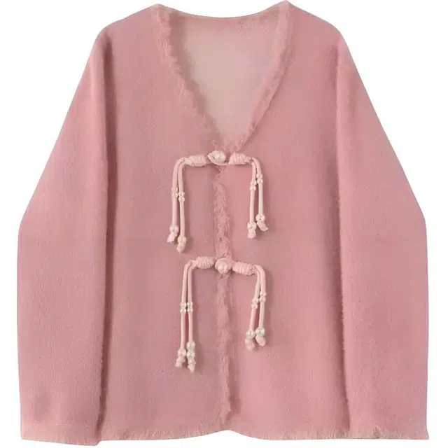 米囹流行漂亮毛衣外套女春秋 显瘦设计感小香风针织开衫上衣