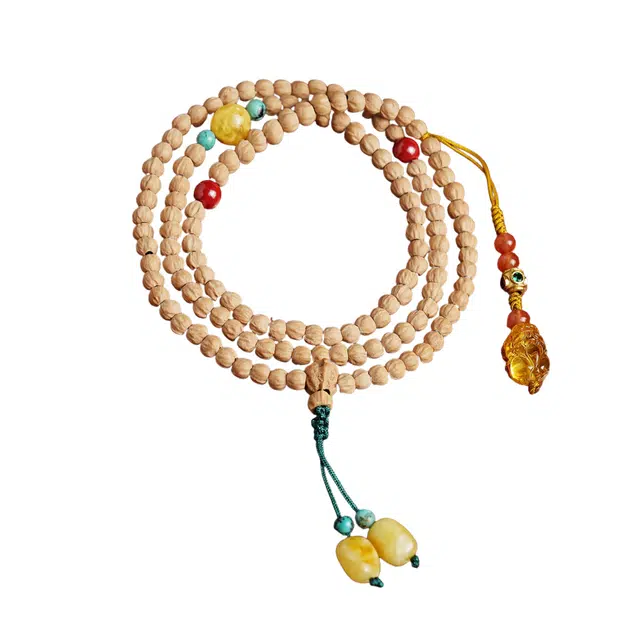 宣华意 精品热振深坑鬼脸原籽高密 复古国潮藏式文玩配饰招财进宝 好运连连 多圈叠戴 柏香籽/百香籽 手串 男女同款情侣款