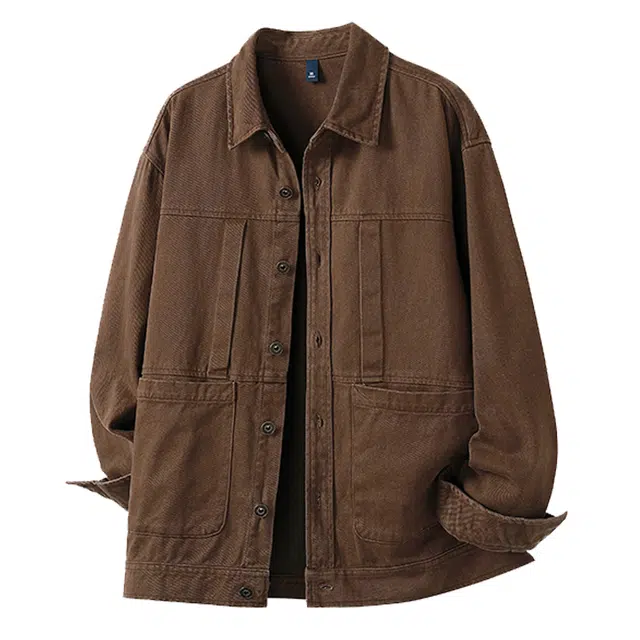 米素力 保暖翻领美式落肩袖宽松型夹克 男女同款