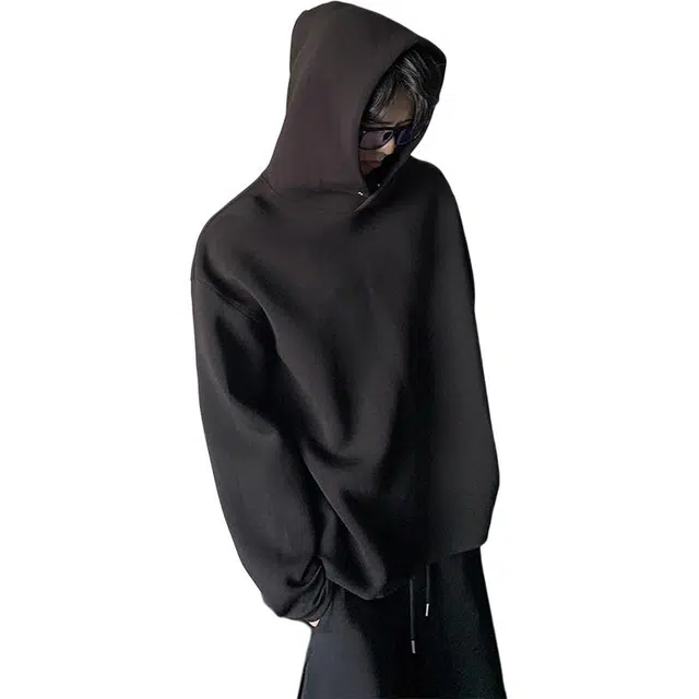 黑马漫画 太空棉上衣男款秋季重磅硬挺连帽衫美式高街卫衣 男女同款