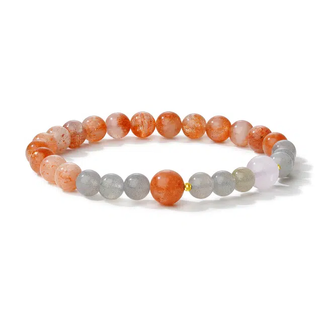 中鑫珠宝 【正缘桃花】橘光揽月轻奢小众#好运日常通勤百搭天然 多色水晶 手串 女款