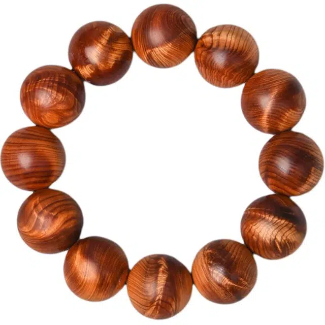 得笙陌 闪电纹水波纹太行陈化黑骨料黑油高油性#好运 崖柏 手串 男女同款情侣款