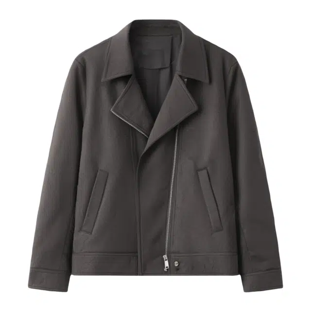 潞优野 复古摩登时髦翻领显瘦正肩麂皮压花夹克 女款