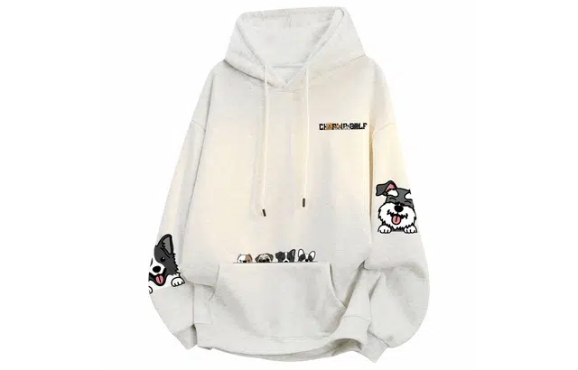 CHARLIE GOLF Cartoon Dog Plaid Hoodie