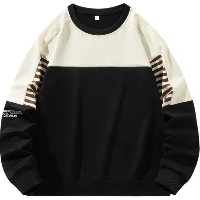 海尔斯 拼接套头条纹字母卫衣 男款