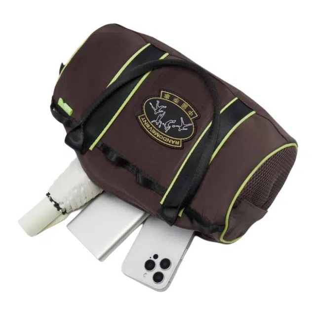 中国李宁 时尚潮流品牌徽标 涤纶 旅行包 男女同款情侣款 棕色