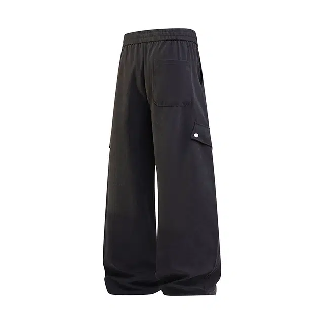 马员外 美式复古痞帅高级感阔腿宽松设计日常通勤百搭工装亲肤拖地休闲裤 男女同款