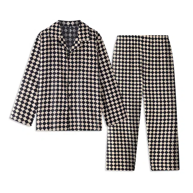 好福份 格子风冰雪丝家居服套装 男款