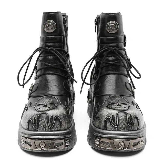 YEDANI Classic Skull Punk Boots