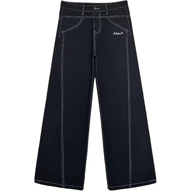 爱肯 美式高街复古明线装饰小众高级设计感百搭潮流时尚痞帅宽松休闲阔腿直筒通勤水洗做旧弹力小高腰遮胯牛仔裤 男女同款