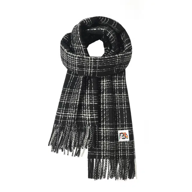 吾皇猫 小香风秋冬季保暖围脖时尚百搭高级感加厚 心动礼盒装 聚酯纤维 绒线围巾 男女同款情侣款