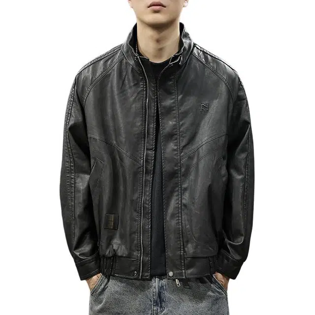 前进牛 复古潮牌未来机能高级感痞帅潮流上衣飞行员外套皮衣 男款