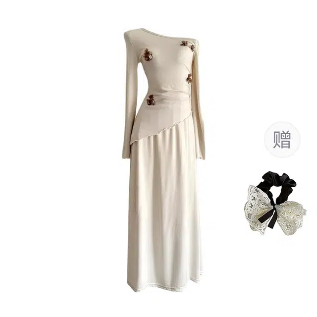 涂诗菲 法式优雅纯欲高级感气质小众设计感收腰显瘦时尚慵懒风裙装套装 女款