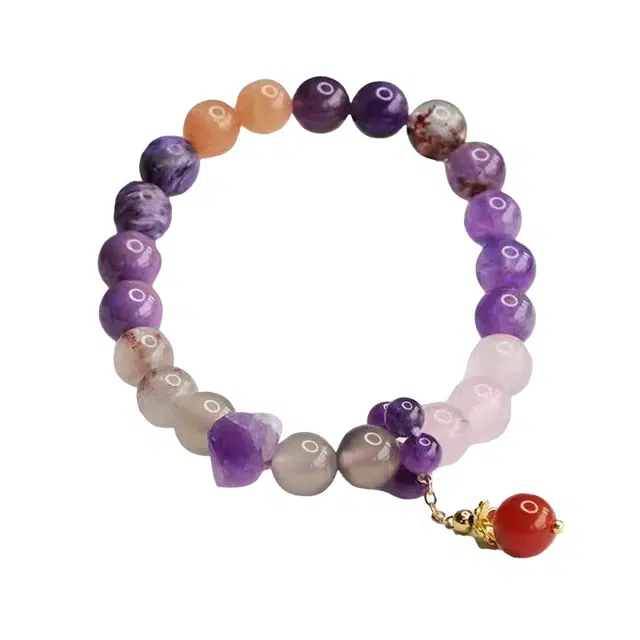 子婳 九紫离火招财转运珠多宝本命年提升运势诸事顺利时来运转国风小众精致简约百搭手饰#好运 紫水晶 手串 男女同款情侣款