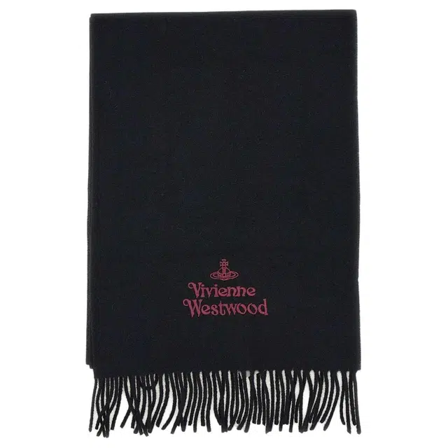 Vivienne Westwood Logo Wool Scarf Black
