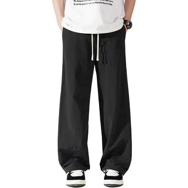 海尔斯 潮流拖地简约休闲裤 男女同款