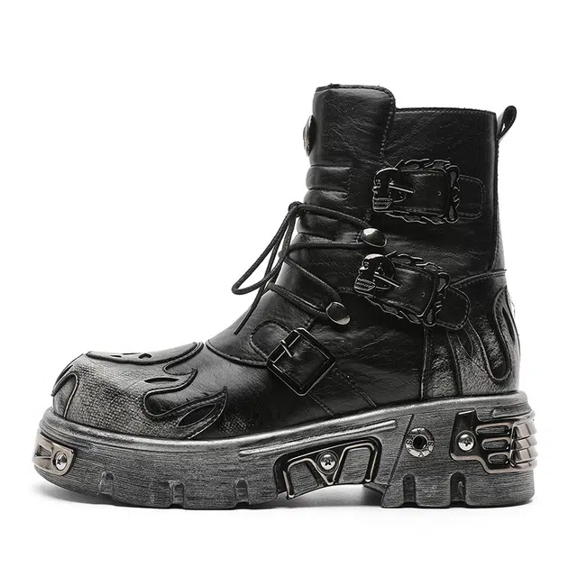 YEDANI Classic Skull Punk Boots