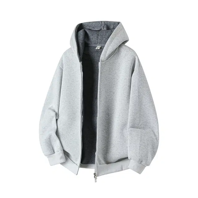 佐菲利 美式复古重磅拼接撞色开衫外套春秋男款设计高级感硬挺连帽卫衣 男女同款