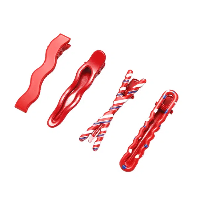 如花梦 经典百搭 高颜值儿童刘海夹红色条纹发饰 合金 发夹 女款