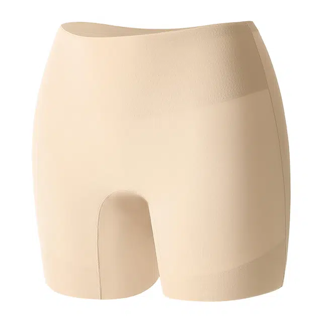 多情猫 无痕防走光纯色简约平角裤高腰安全裤 女款