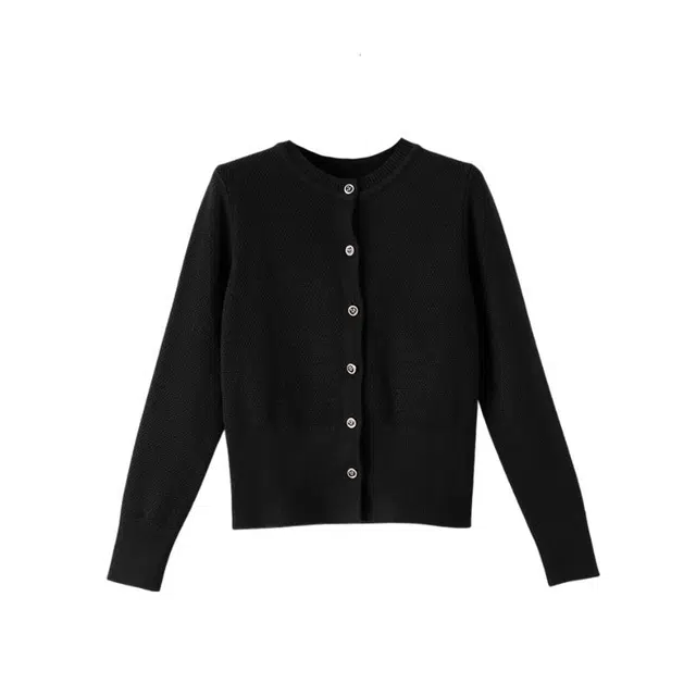 晚白 排扣设计有弹力通勤减龄针织衫 女款