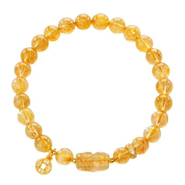 子婳 四方吸金 招财纳福小众设计吸金貔貅招财转运旺事业日常通勤百搭手饰#好运 金发晶 手串 女款