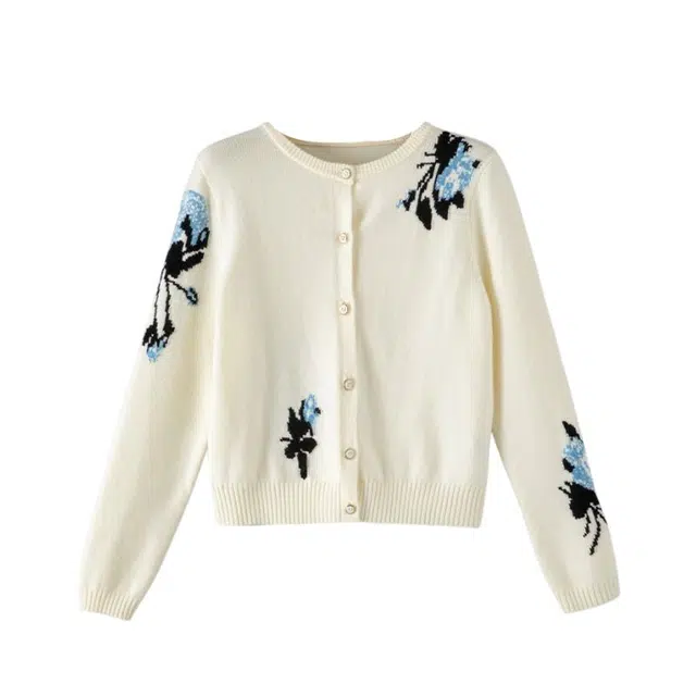 晚白 软糯不扎肤气质设计感外搭含羊毛针织衫  女款