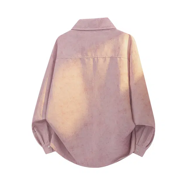 巴塞罗那足球俱乐部 复古扎染工装大码衬衣外套春秋季宽松休闲百搭潮牌无性别主义穿搭长袖衬衫 男女同款