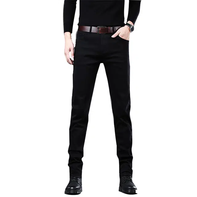 炳盛 高端水洗不掉色男士秋季修身小脚弹力百搭长裤牛仔裤 男女同款