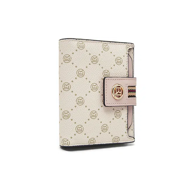 老人头 时尚满印小众设计高级感卡包多功能通勤钱夹 合成革 钱包 常规 女款 粉色