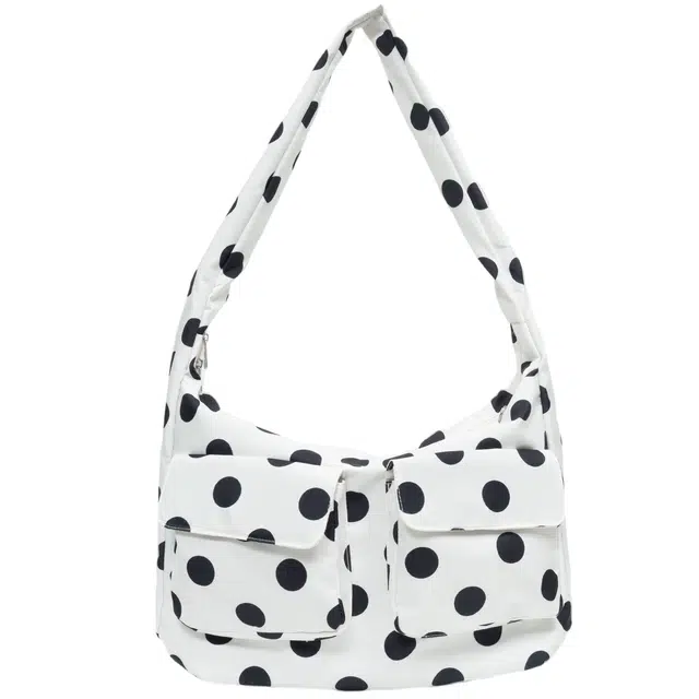 單倉 韩系可爱波点休闲旅行日常通勤腋下斜挎包大容量学院风 尼龙 单肩包 常规 女款 多色