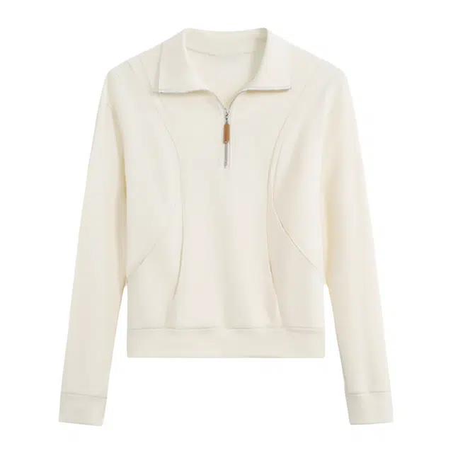 潞优野 时髦美式半拉链插袋女秋季休闲内搭上衣卫衣 女款