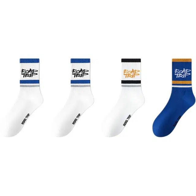 洛·恋 防臭吸汗简约舒适运动中筒袜 男款