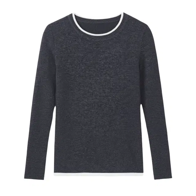 潞优野 简约时尚修身内搭假两件打底针织衫 女款