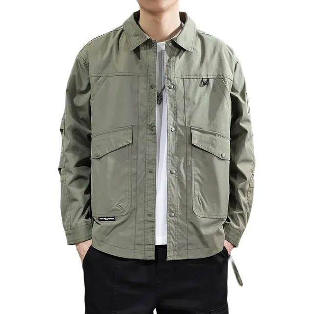 遨宇 宽松翻领休闲外套美式户外机能夹克 男款