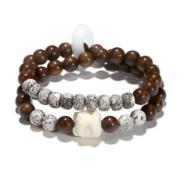 【普陀山官方已过香】 普陀山文创 新中式国潮祥瑞醒狮寓意好福运连连转运纳福禅意净化独特文玩#好运 金丝檀木 手串 男女同款情侣款